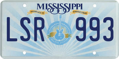 MS license plate LSR993