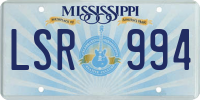 MS license plate LSR994