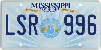 MS license plate LSR996