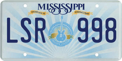 MS license plate LSR998