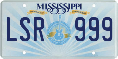 MS license plate LSR999