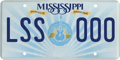 MS license plate LSS000