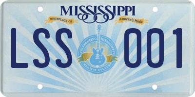 MS license plate LSS001