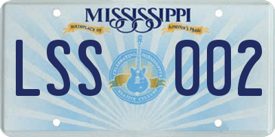 MS license plate LSS002