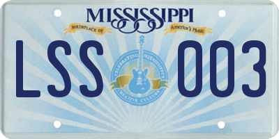 MS license plate LSS003