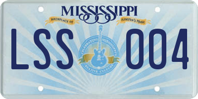 MS license plate LSS004