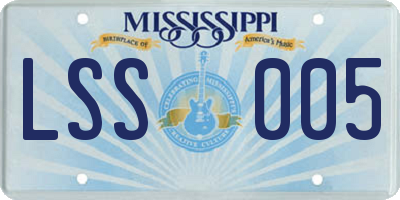 MS license plate LSS005