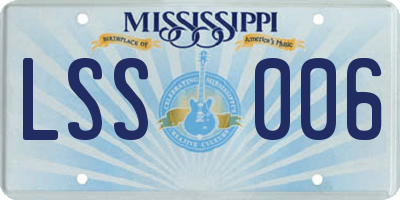 MS license plate LSS006