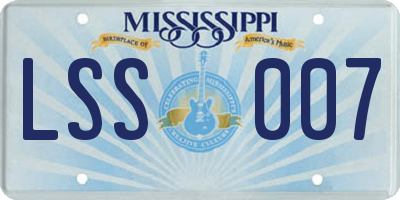 MS license plate LSS007