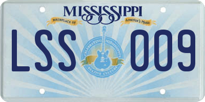 MS license plate LSS009