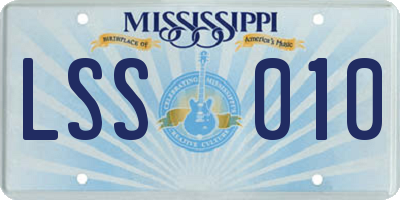 MS license plate LSS010