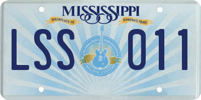 MS license plate LSS011