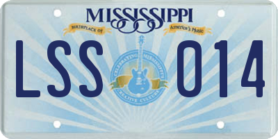 MS license plate LSS014
