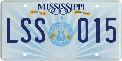 MS license plate LSS015