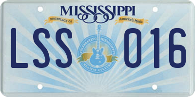 MS license plate LSS016