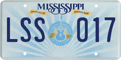 MS license plate LSS017