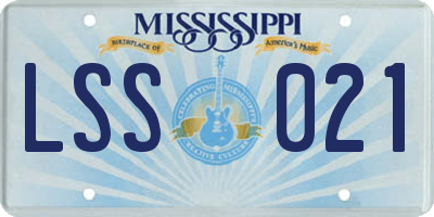 MS license plate LSS021