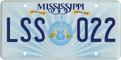 MS license plate LSS022