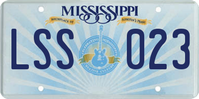 MS license plate LSS023