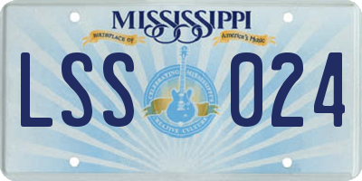 MS license plate LSS024