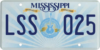MS license plate LSS025