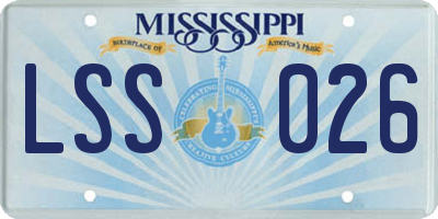 MS license plate LSS026
