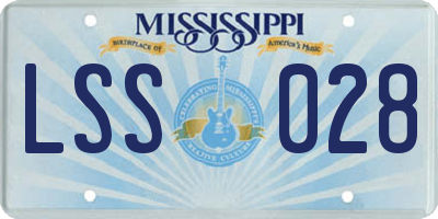 MS license plate LSS028
