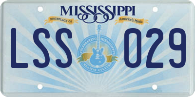 MS license plate LSS029
