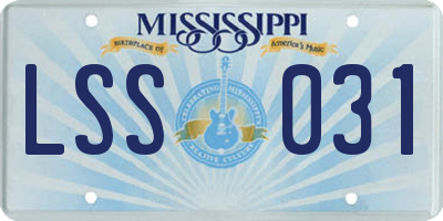 MS license plate LSS031