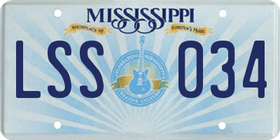 MS license plate LSS034