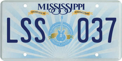 MS license plate LSS037