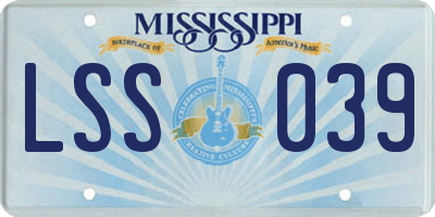 MS license plate LSS039