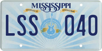 MS license plate LSS040