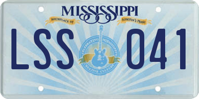 MS license plate LSS041