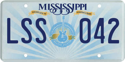 MS license plate LSS042