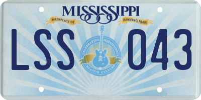 MS license plate LSS043