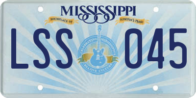 MS license plate LSS045