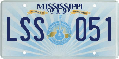 MS license plate LSS051