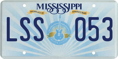 MS license plate LSS053