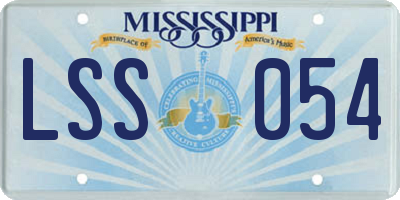 MS license plate LSS054