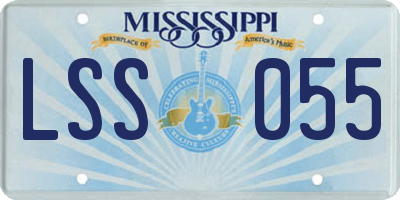 MS license plate LSS055