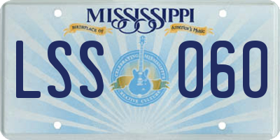 MS license plate LSS060