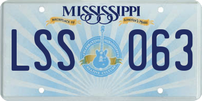 MS license plate LSS063
