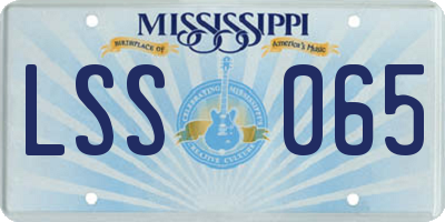 MS license plate LSS065