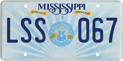 MS license plate LSS067