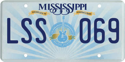 MS license plate LSS069