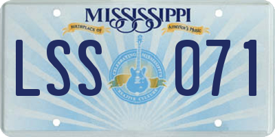 MS license plate LSS071