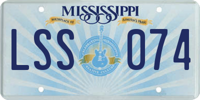 MS license plate LSS074