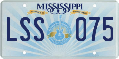 MS license plate LSS075