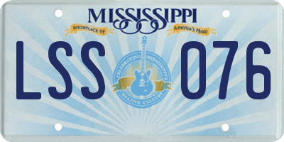 MS license plate LSS076